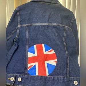 Vintage like new Hollywood Trash jean jacket london Union Jack rocker